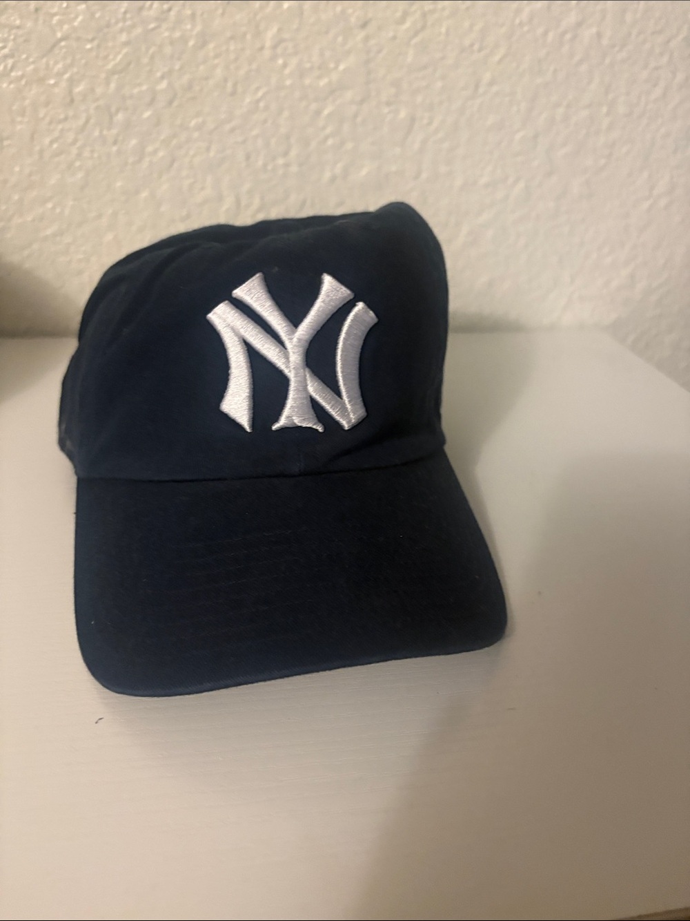 Navy Baseball Cap with White Logo